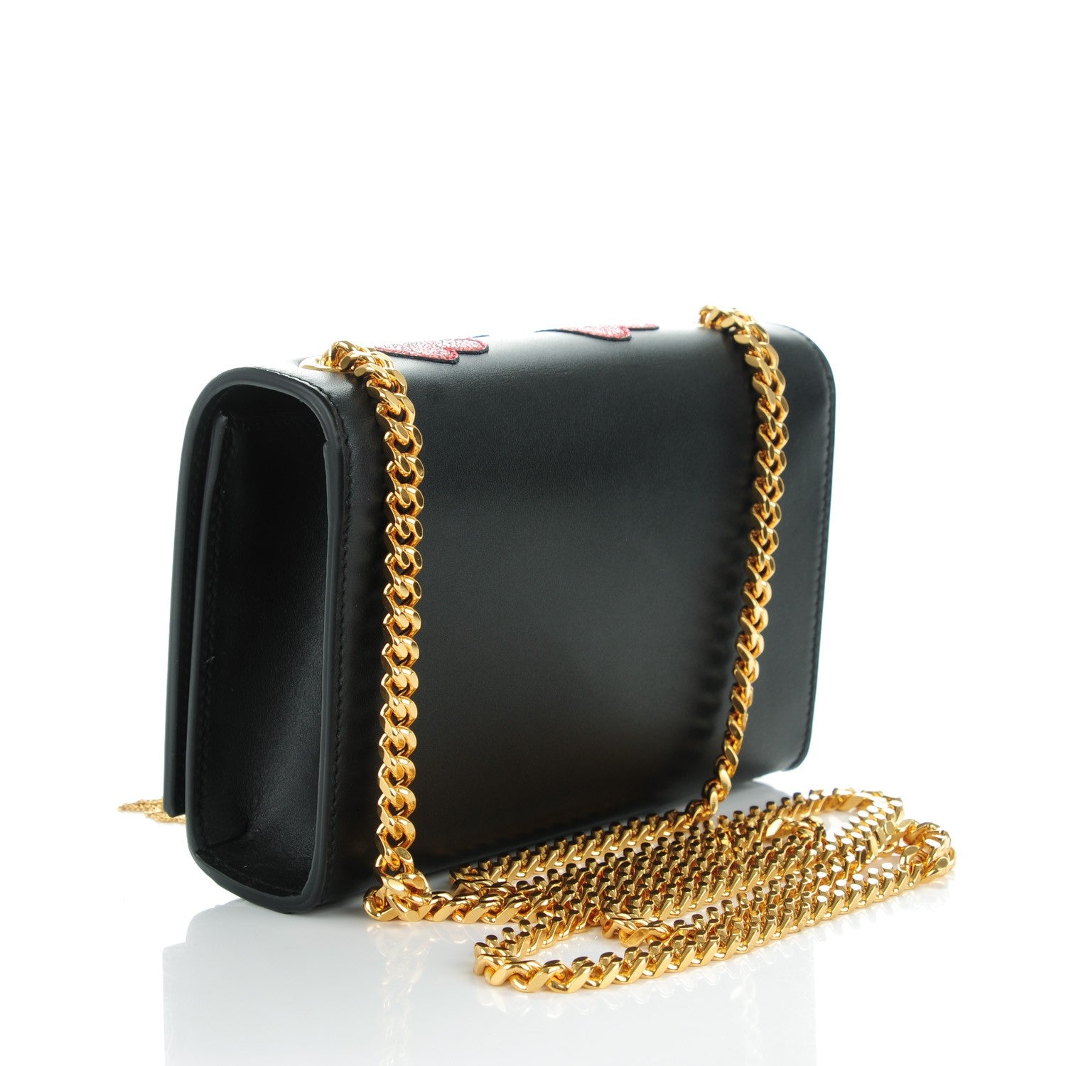 Saint Laurent Calfskin Small Monogram Kate Tassel Heart Satchel Black Rouge 3 of 6