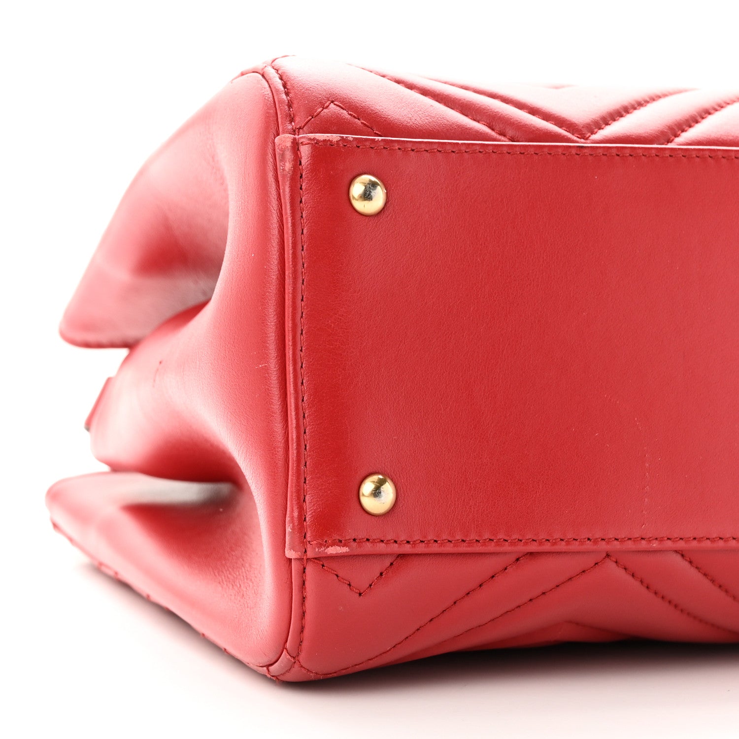 Gucci Calfskin Matelasse Small GG Marmont Tote Hibiscus Red 9 of 12