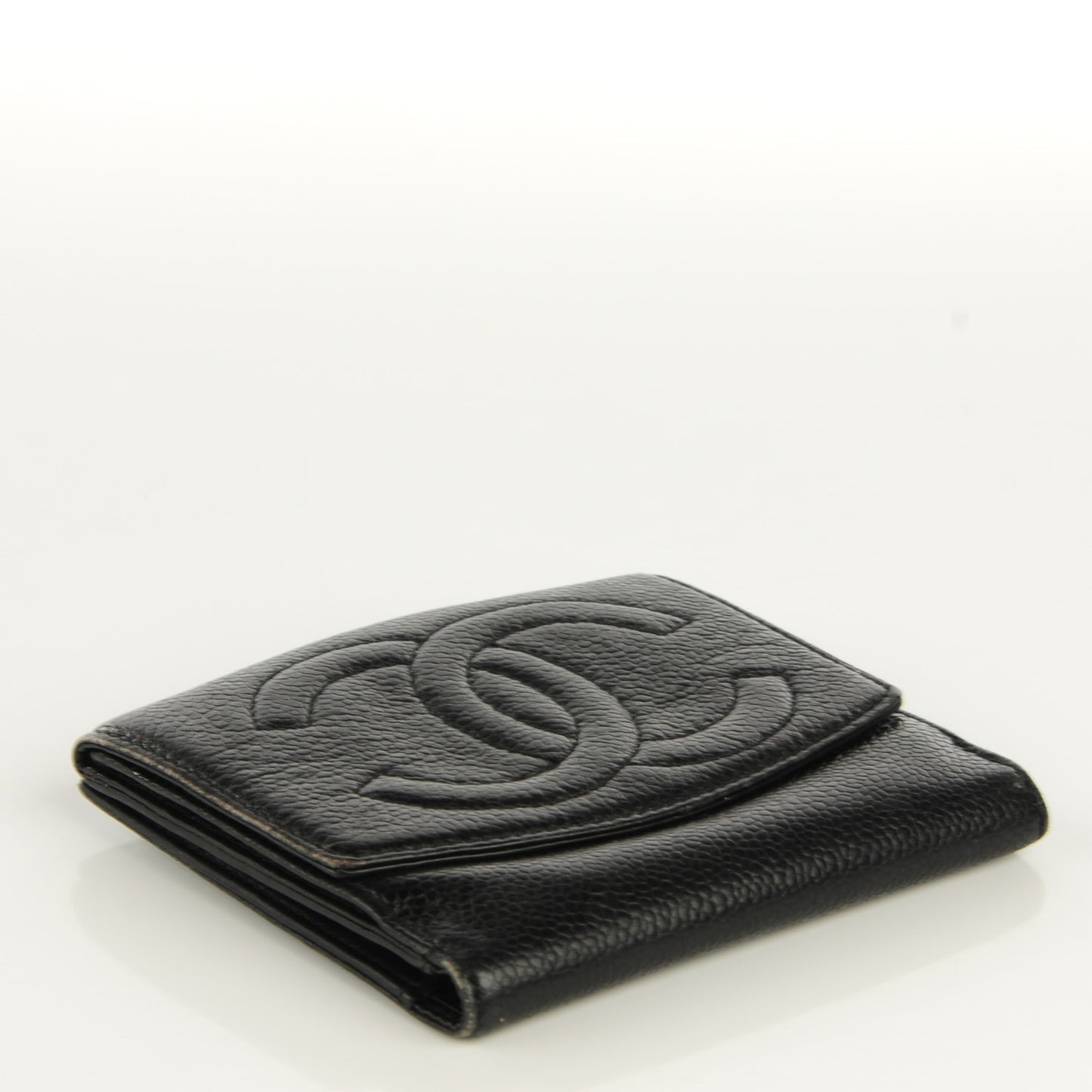 Caviar Timeless CC Compact French Wallet Black