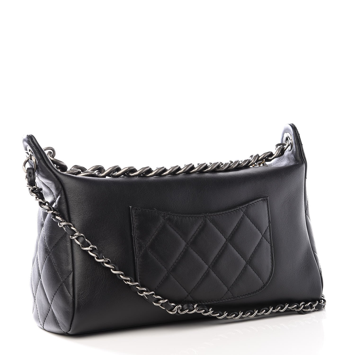 Chanel Calfskin Chain 20s Signature Hobo Black 2 of 9