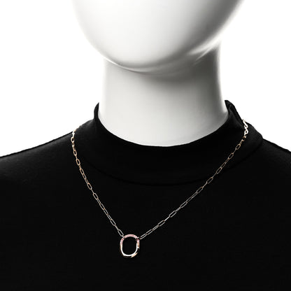 Tiffany 18K Rose Gold Pink Sapphire Small Lock Pendant Necklace 2 of 7