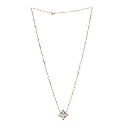 Louis Vuitton 18K Pink Gold Mother Of Pearl Blossom Pendant Necklace 3 of 6