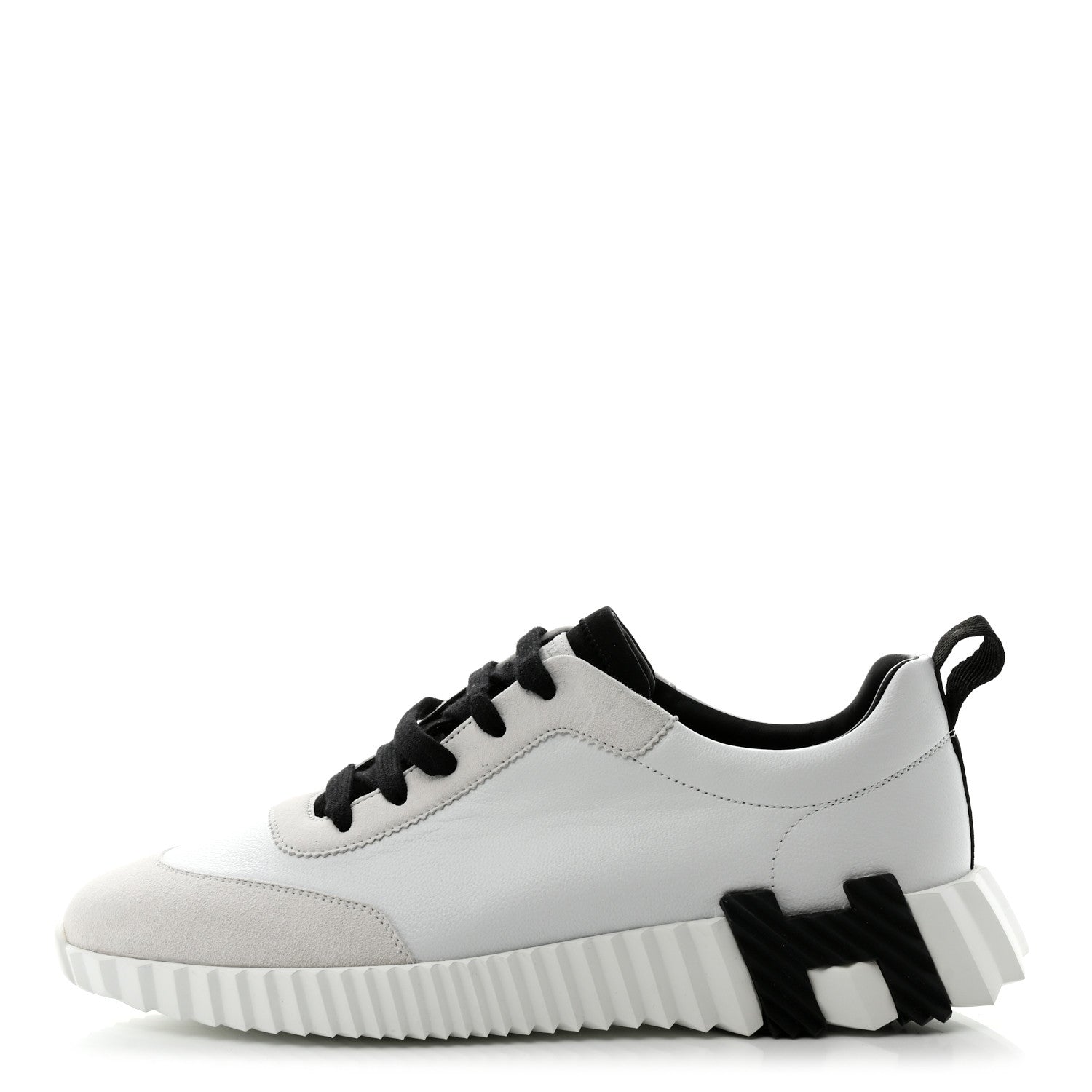Hermes Calfskin Suede Goatskin Bouncing Sneakers 41 White 1 of 9