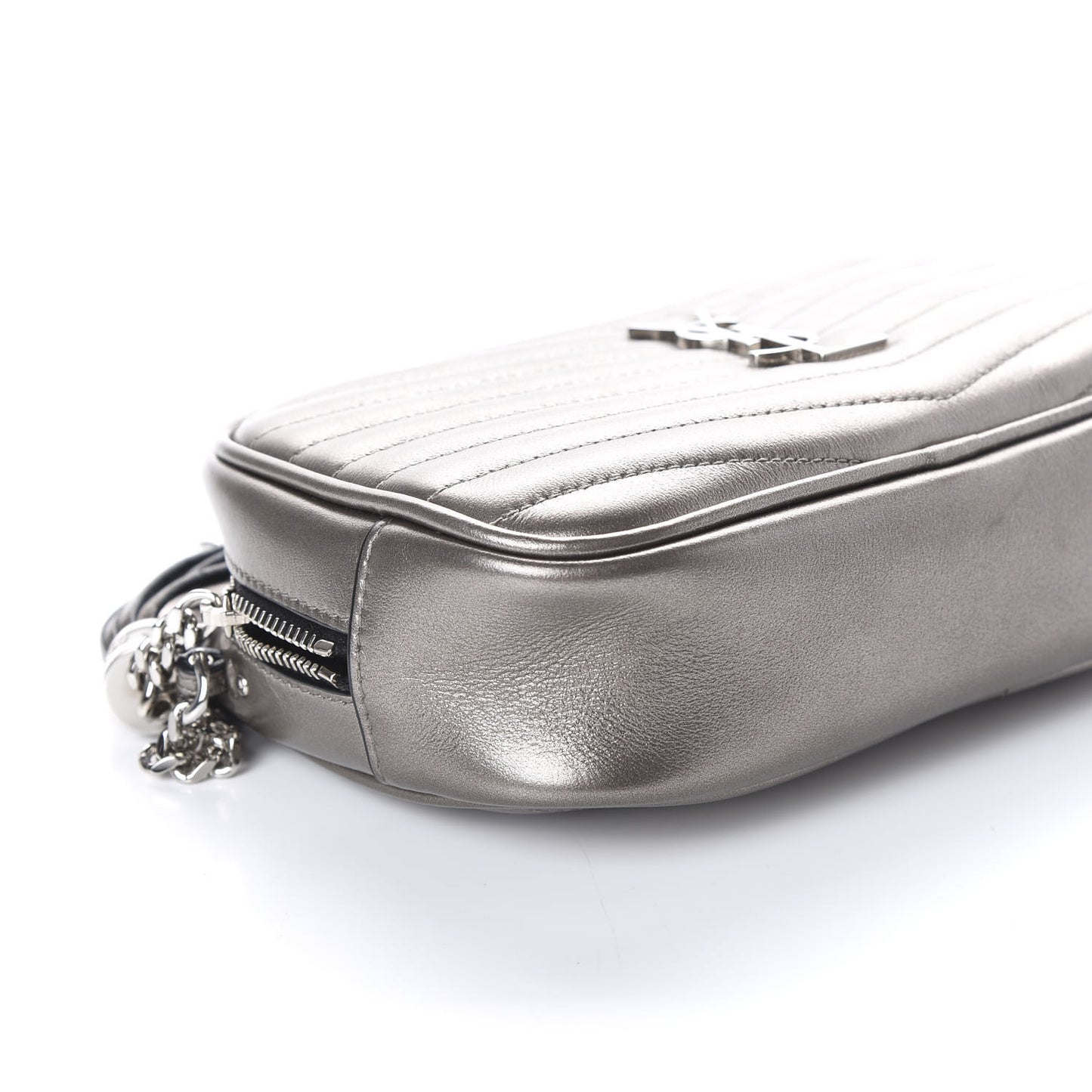 Grain De Poudre Matelasse Monogram Mini Lou Camera Bag Silver
