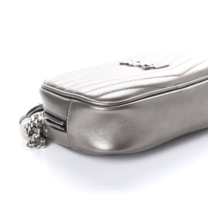 Saint Laurent Grain De Poudre Matelasse Monogram Mini Lou Camera Bag Silver 6 of 8