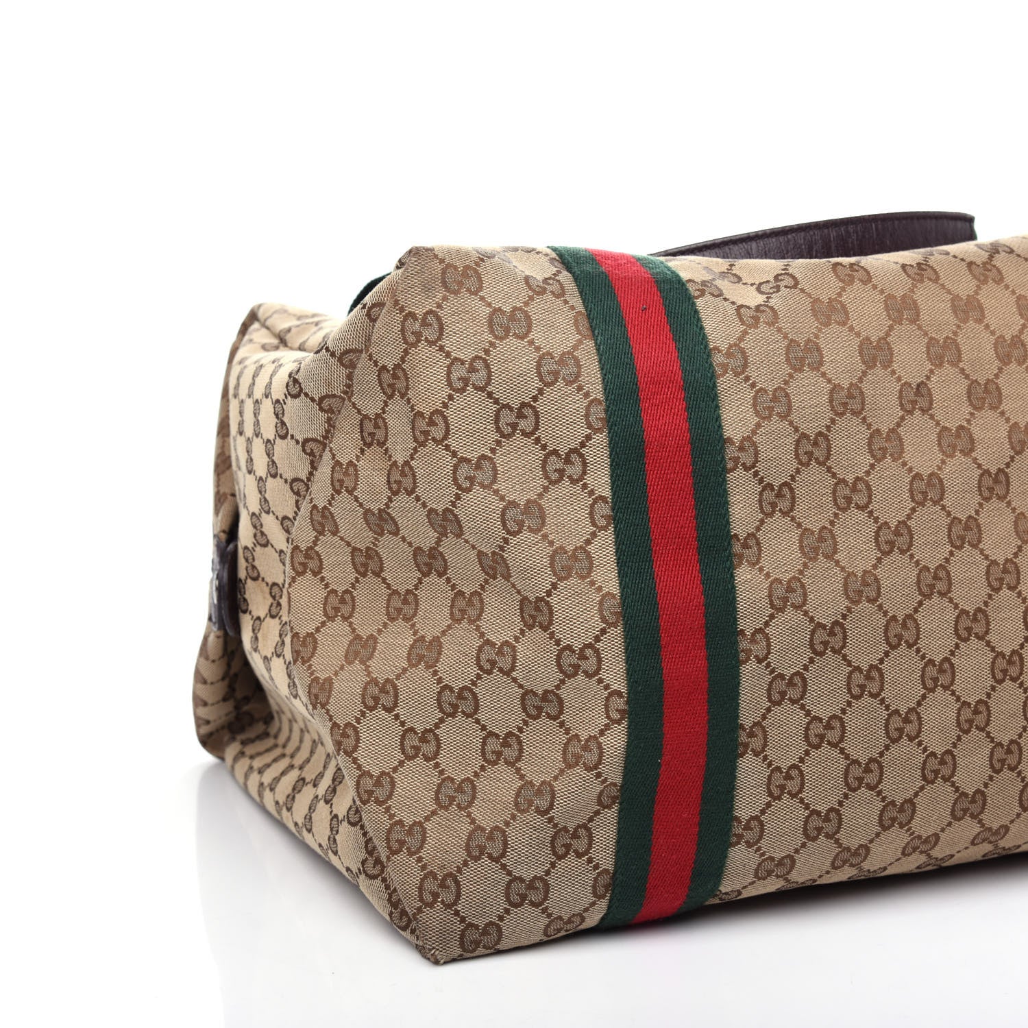 Gucci GG Monogram Web Medium Collapsible Carry On Duffle Beige Brown 7 of 9