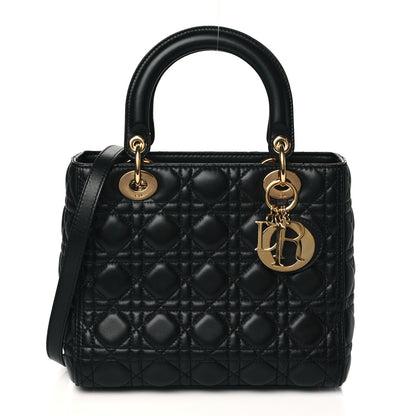 Christian Dior Lambskin Cannage Medium Lady Dior Black 1 of 10