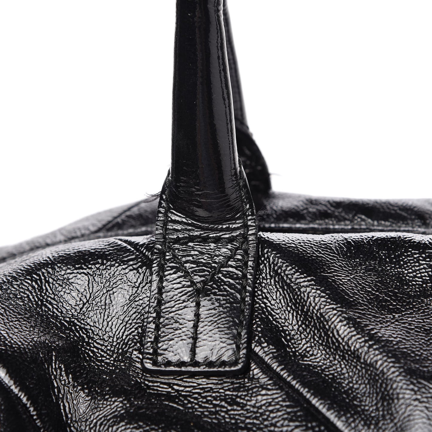 Textured Patent Medium Easy Y Bag Black