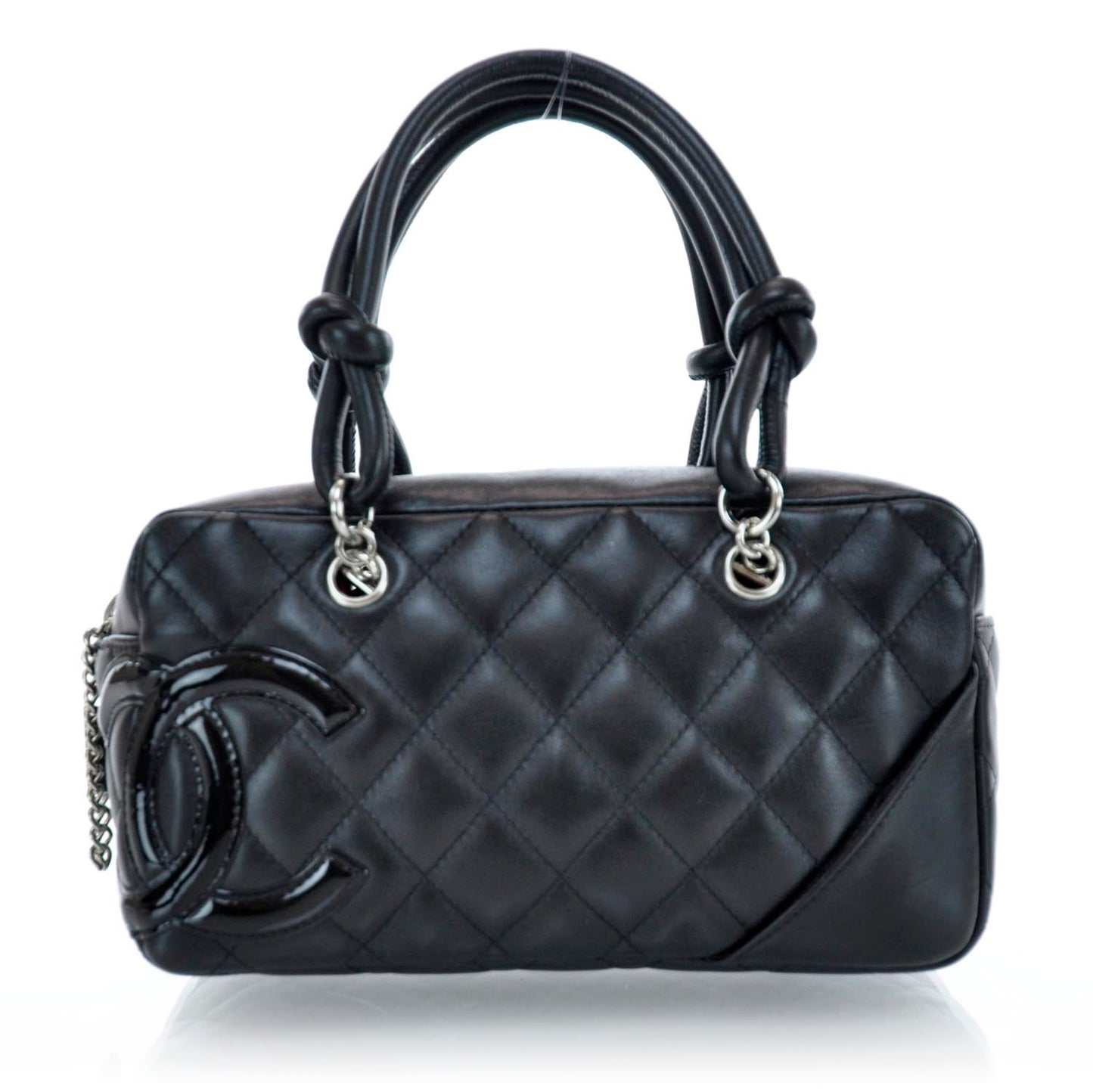 Calfskin Quilted Small Cambon Bowler Black