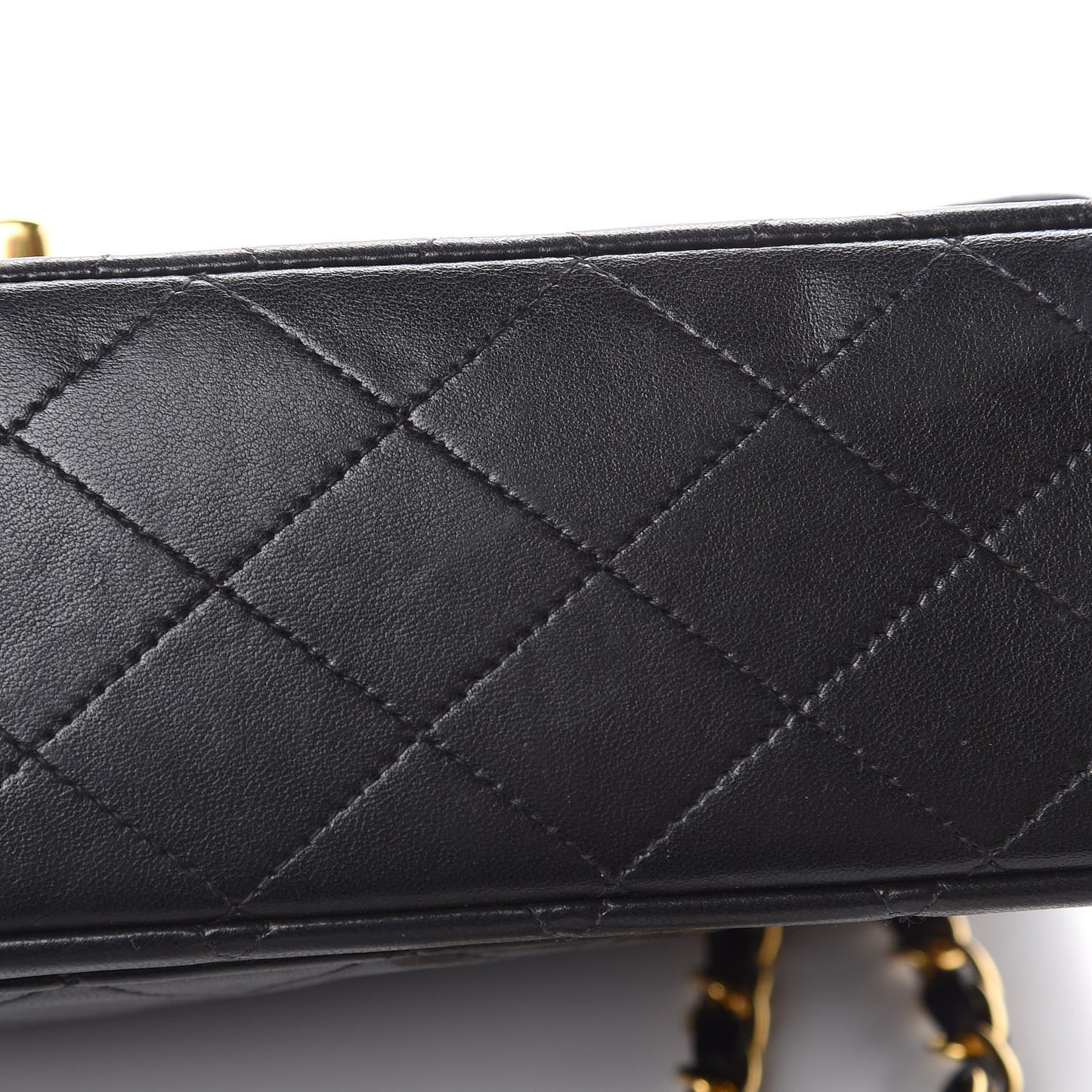 Lambskin Quilted Medium Double Flap Black