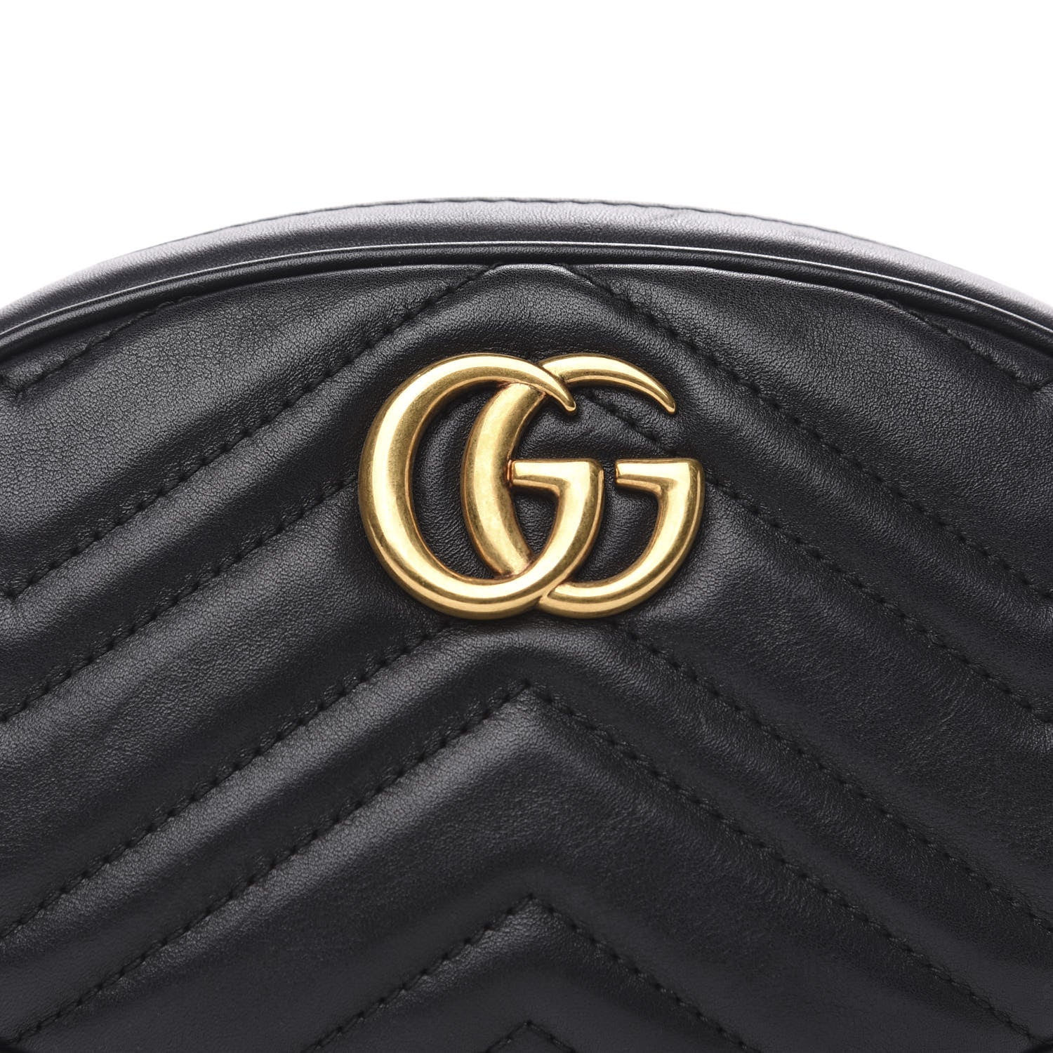 Gucci Calfskin Matelasse GG Marmont Belt Bag 105 42 Black 8 of 12