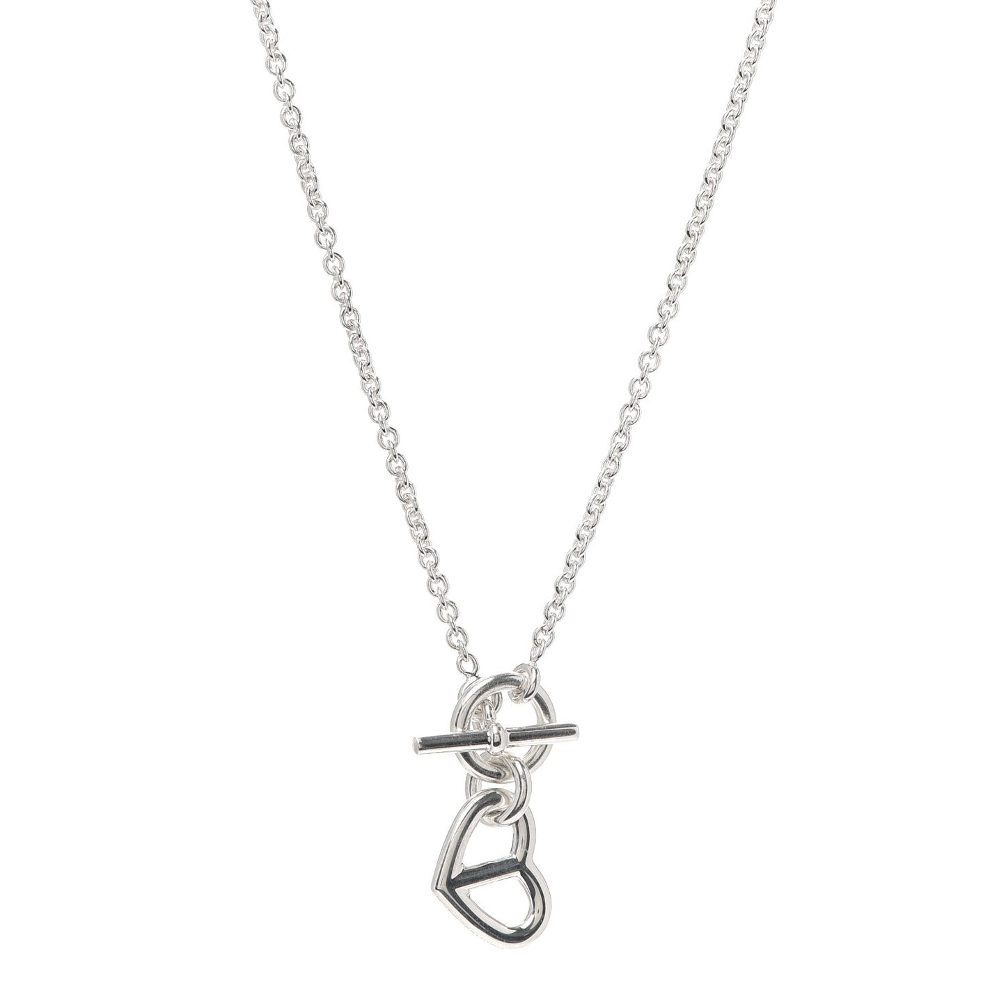 Sterling Silver Chaine D'Ancre Heart Toggle Necklace