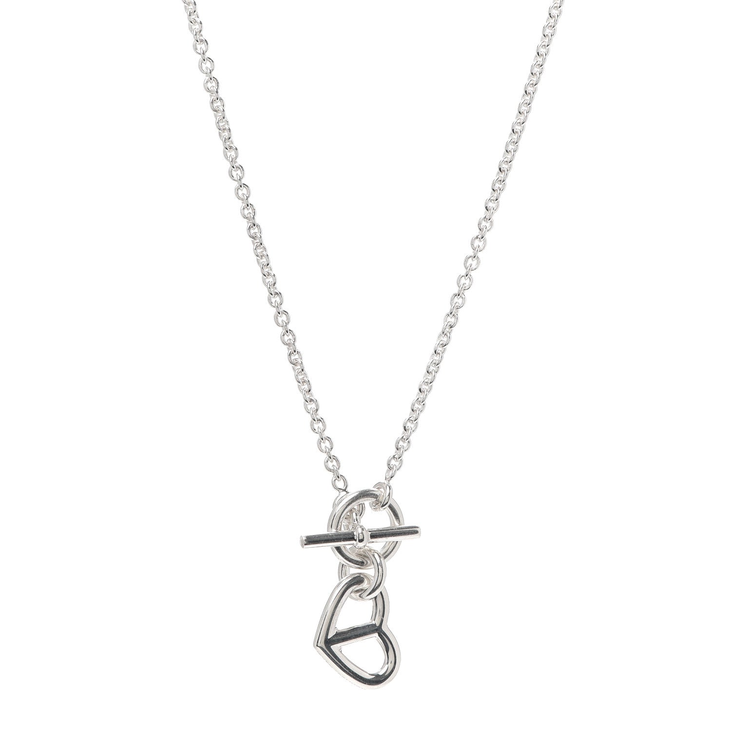 Hermes Sterling Silver Chaine D'Ancre Heart Toggle Necklace 1 of 6