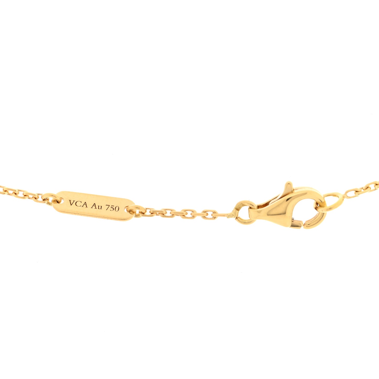 18K Yellow Gold Mother of Pearl Vintage Alhambra Pendant Necklace