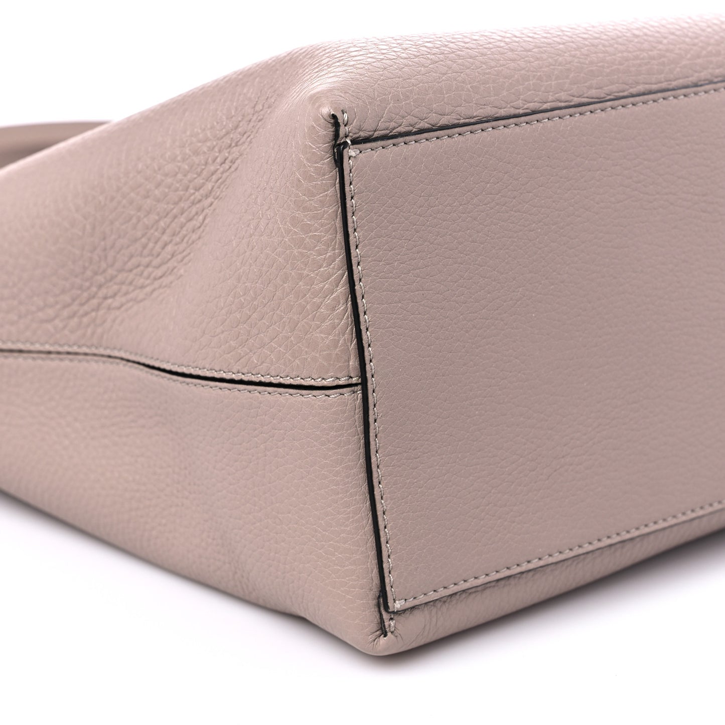 Grained Calfskin Rockstud Shoulder Tote Poudre