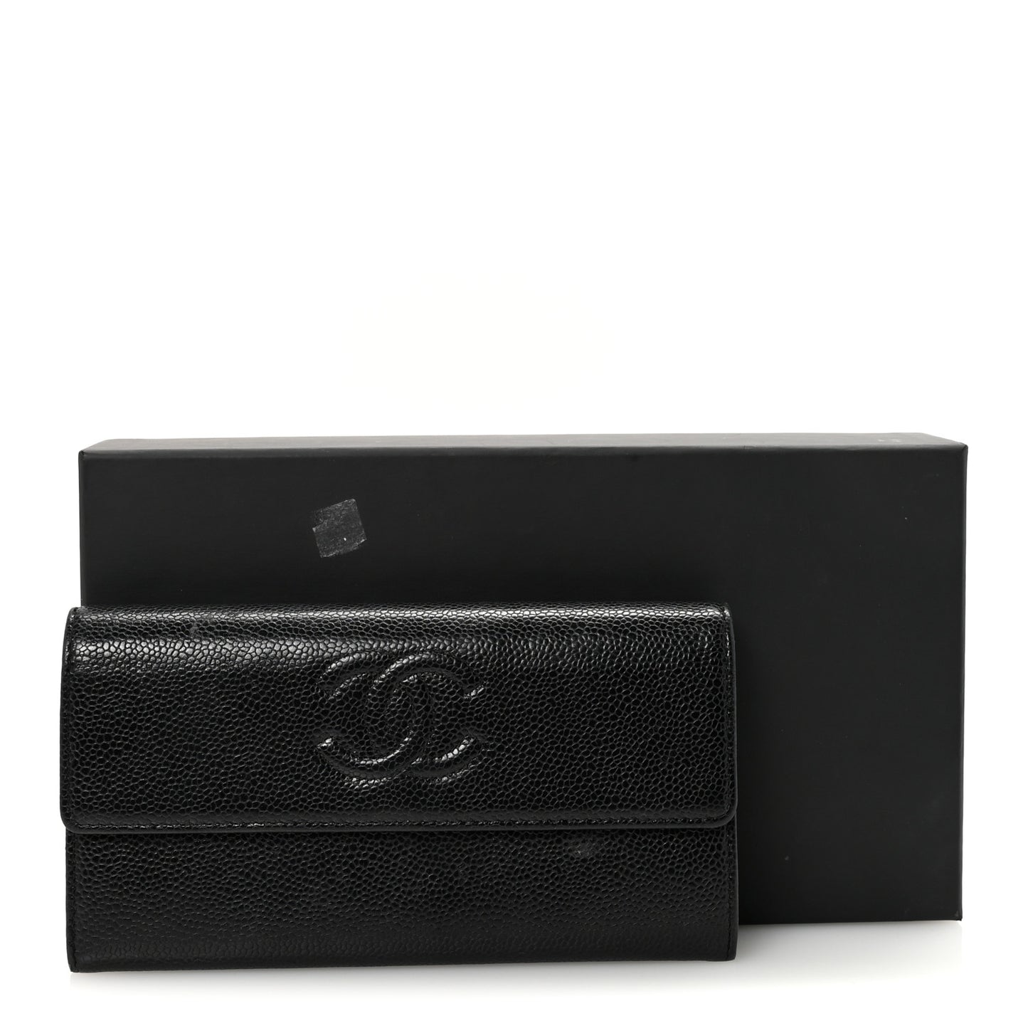 Caviar Timeless CC Large Gusset Flap Wallet Black
