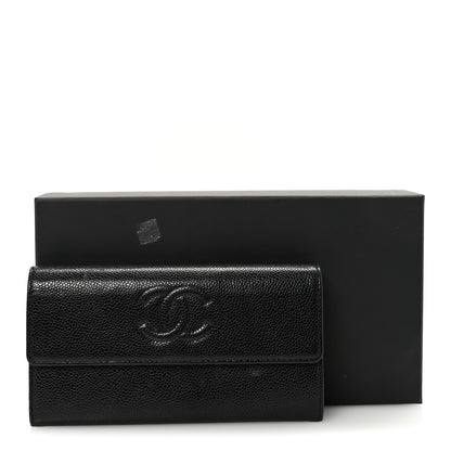 Chanel Caviar Timeless CC Large Gusset Flap Wallet Black 9 of 9
