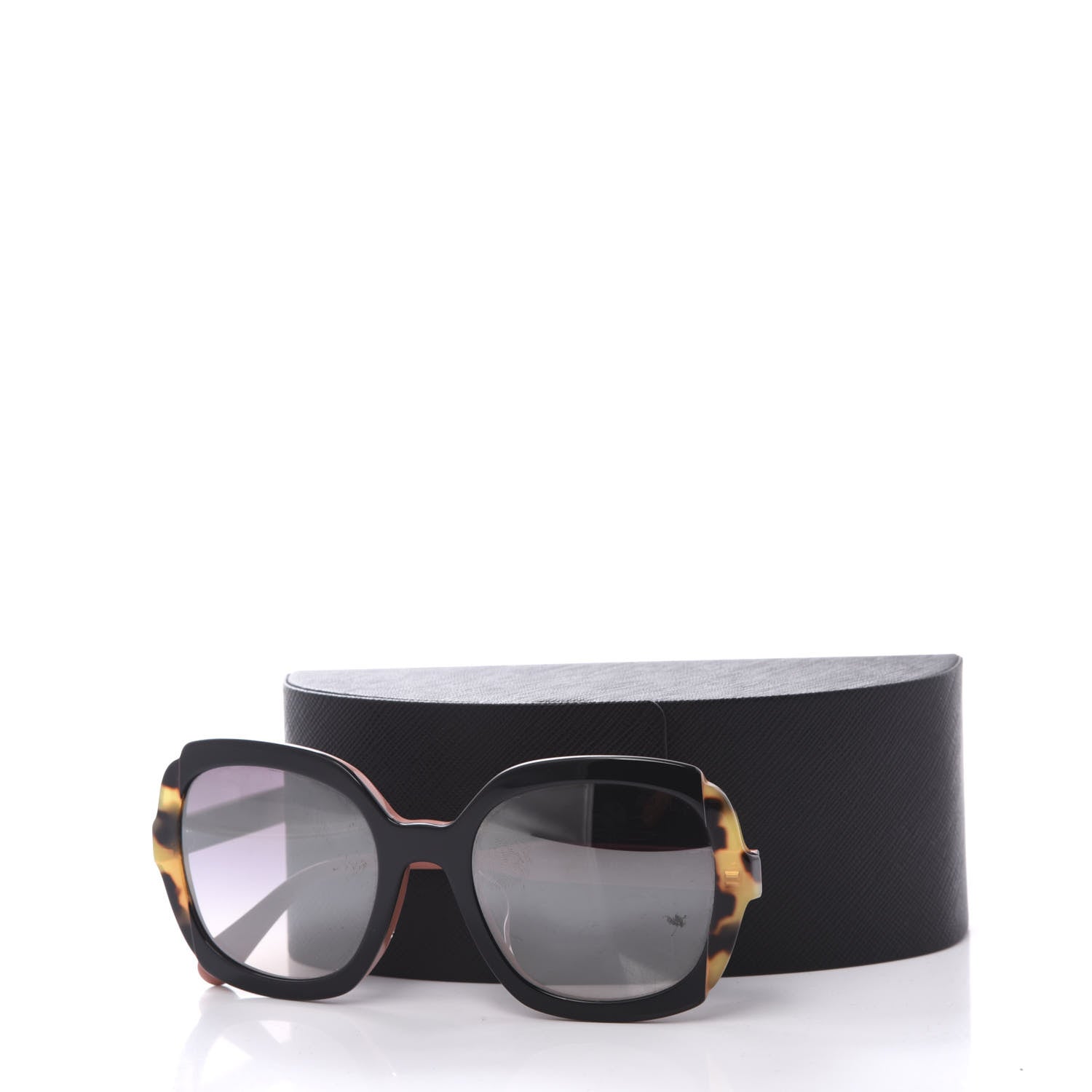 Prada Round Sunglasses SPR 16U Black Tortoise Shell 7 of 7