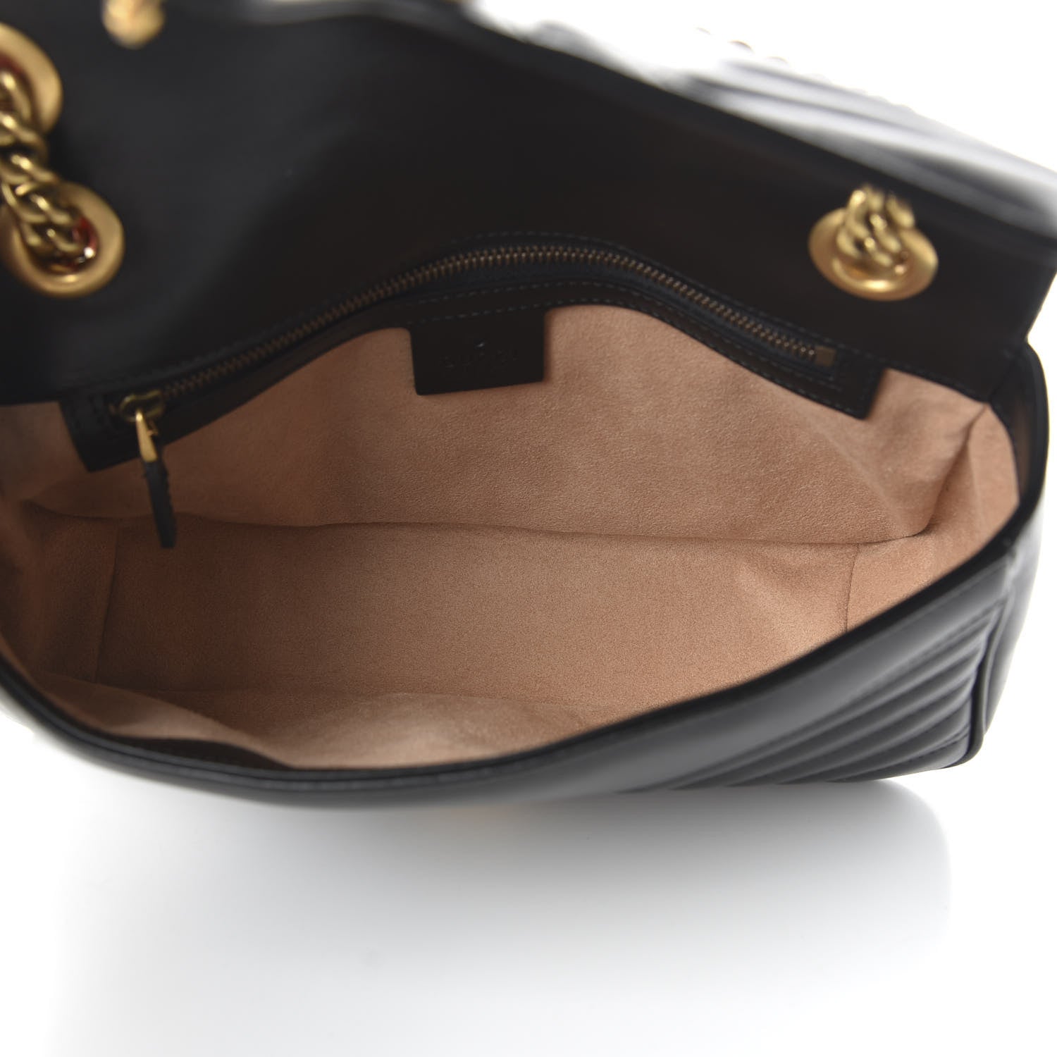 Gucci Calfskin Matelasse Small GG Marmont Shoulder Bag Black 6 of 12