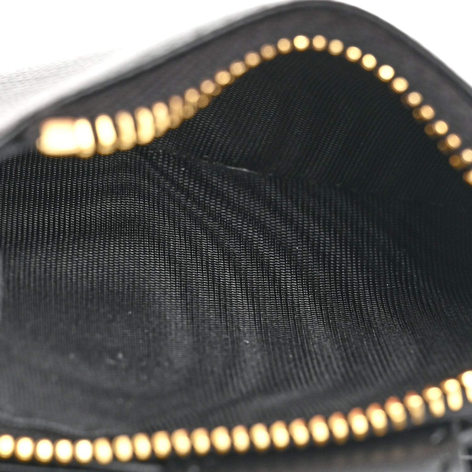 Prada Saffiano Tab Small Triangle Compact Wallet Black 7 of 11