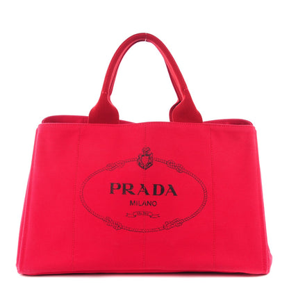 Prada Canapa Logo Shopping Tote Rosso 1 of 10