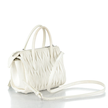 Miu Miu Nappa Matelasse Lux Mini Crossbody Tote Bianco 3 of 9