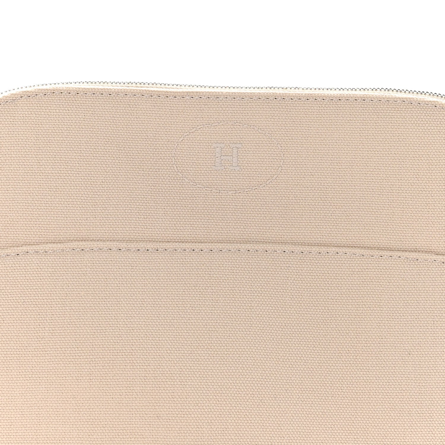 Hermes Cotton Canvas Bolide Travel Cosmetic Pouch MM Natural 7 of 9