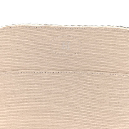 Hermes Cotton Canvas Bolide Travel Cosmetic Pouch MM Natural 7 of 9