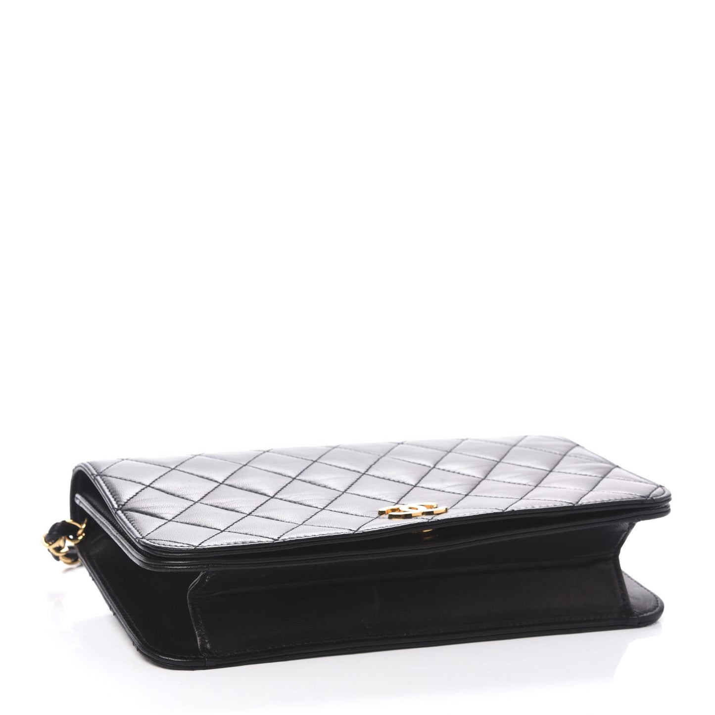Lambskin Quilted Small Single Flap Black