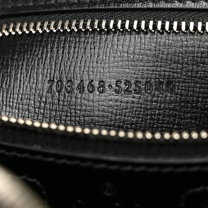 Gucci GG Supreme Monogram Azalea Calfskin Retro Interlocking G Wristlet Shoulder Bag Black 7 of 11