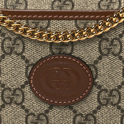 Gucci GG Supreme Monogram Azalea Calfskin Mini Retro Interlocking G Half Moon Bag Beige Ebony Brown Sugar 8 of 11