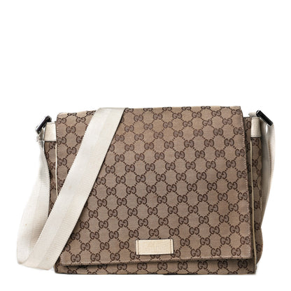 Gucci Monogram Small Flap Messenger Bag Beige Off White 2 of 22