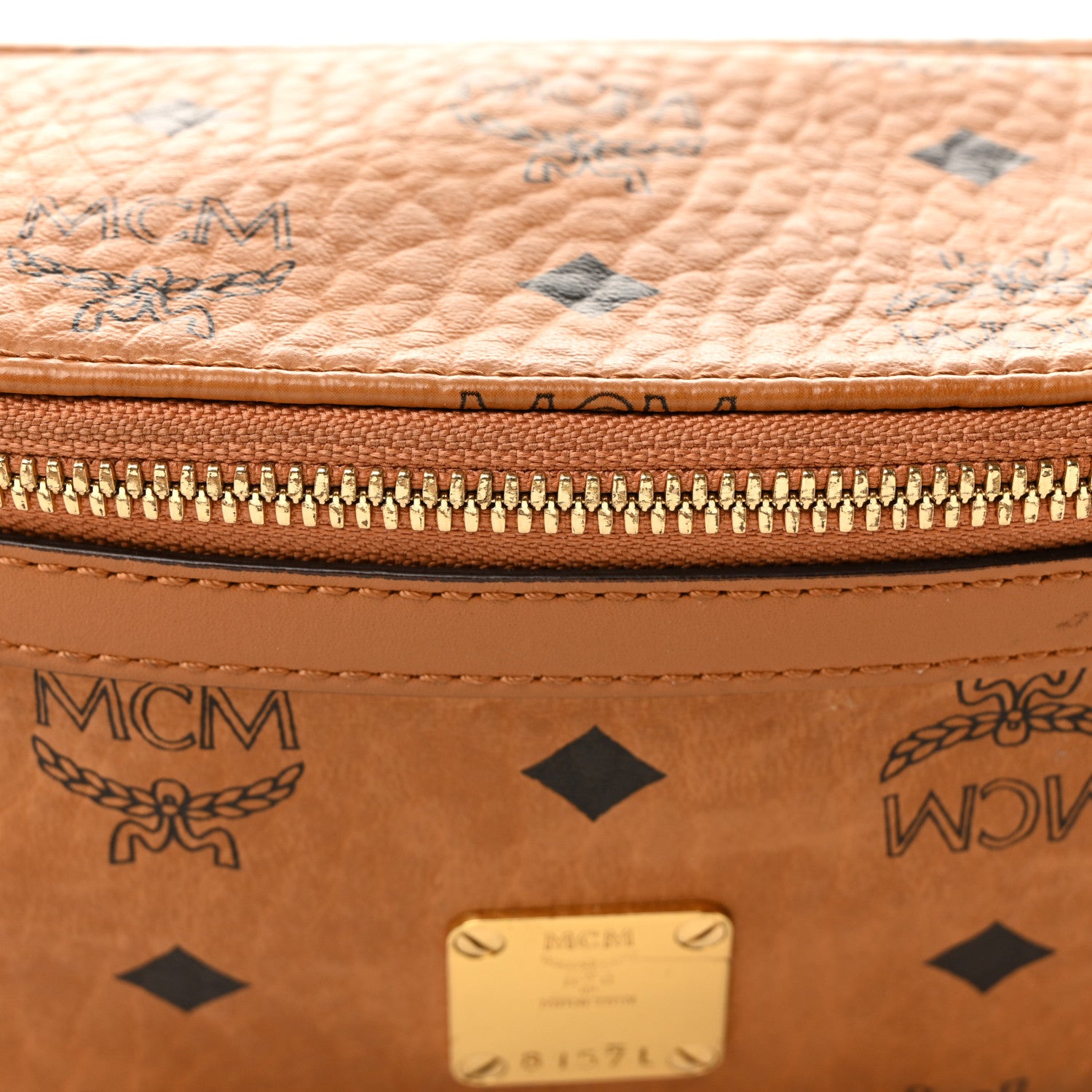 MCM Visetos Small Fusten Belt Bag Cognac 7 of 9