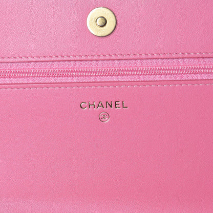 Chanel Caviar Quilted Boy Wallet On Chain WOC Pink 6 of 12