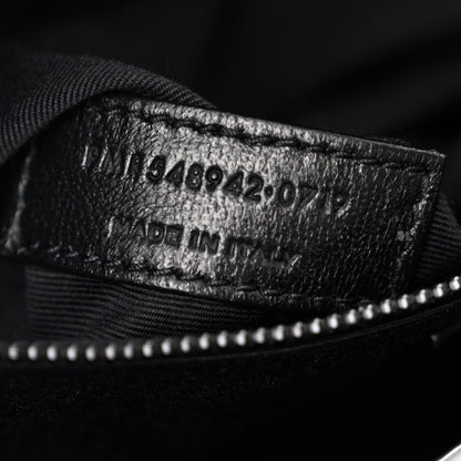 Saint Laurent Nubuck Crocodile Embossed Monogram Medium Niki Chain Satchel Black 7 of 10