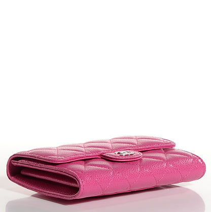 Chanel Caviar Quilted Flap Wallet Dark Pink 4 of 8