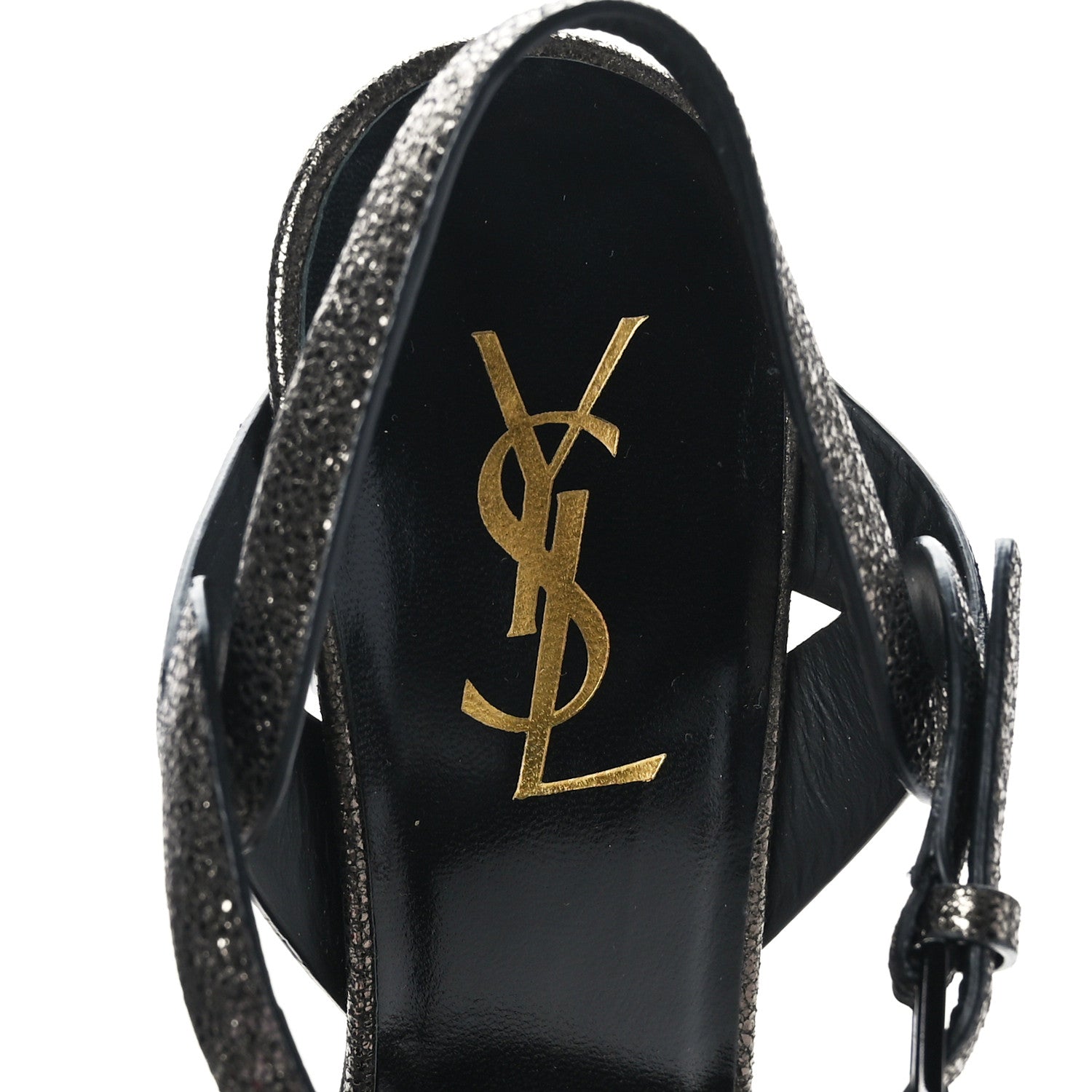Saint Laurent Tribute 75 Platform Sandals 38 Black Gunmetal 7 of 7