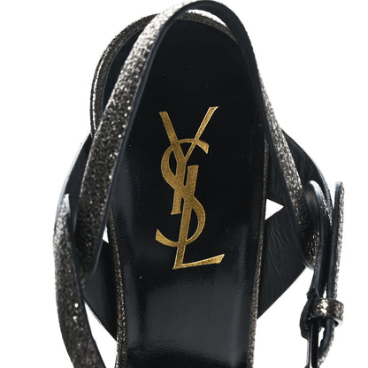 Saint Laurent Tribute 75 Platform Sandals 38 Black Gunmetal 7 of 7