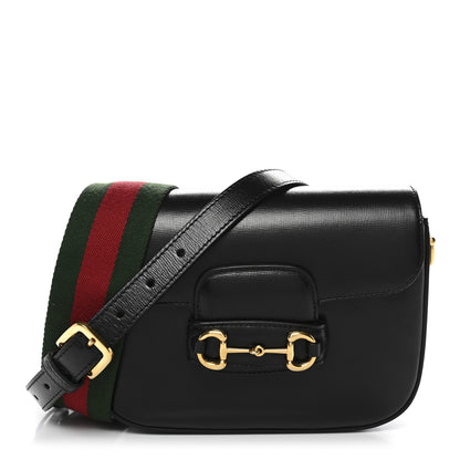 Gucci Azalea Calfskin Web Mini Horsebit 1955 Shoulder Bag Black 1 of 11