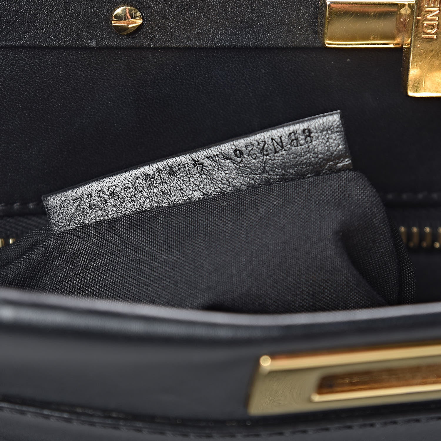 Fendi Vitello Morgan Shiny Nappa Medium Peekaboo Iconic Satchel Black 8 of 19