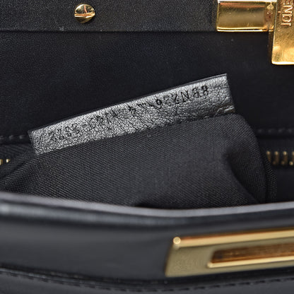 Fendi Vitello Morgan Shiny Nappa Medium Peekaboo Iconic Satchel Black 8 of 19