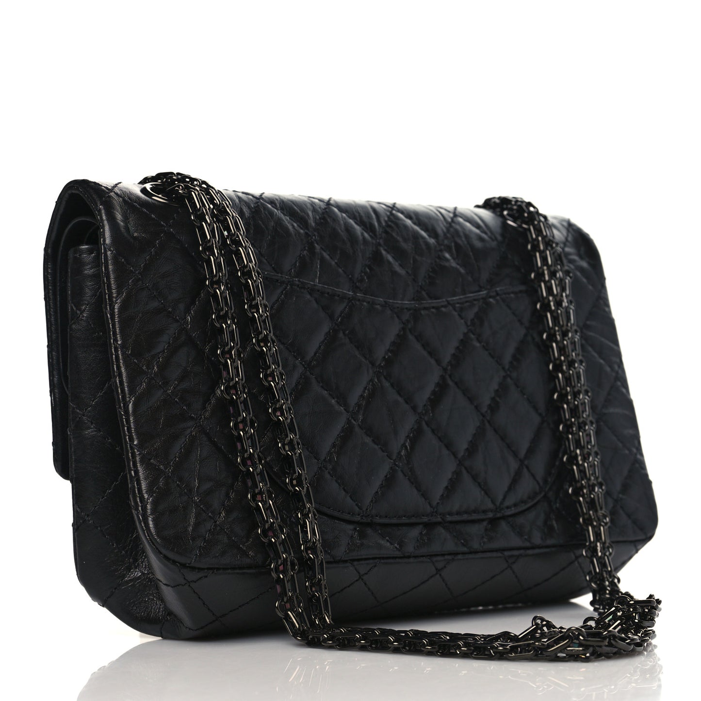 Aged Calfskin Quilted 2.55 Reissue 225 Flap So Black