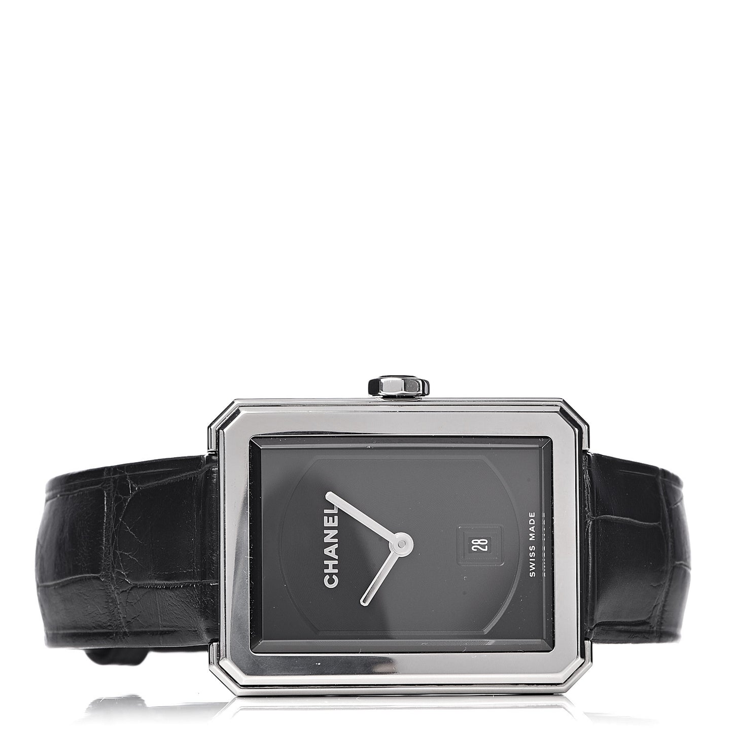 Stainless Steel Alligator 26mm Boy-Friend Quartz Watch Black
