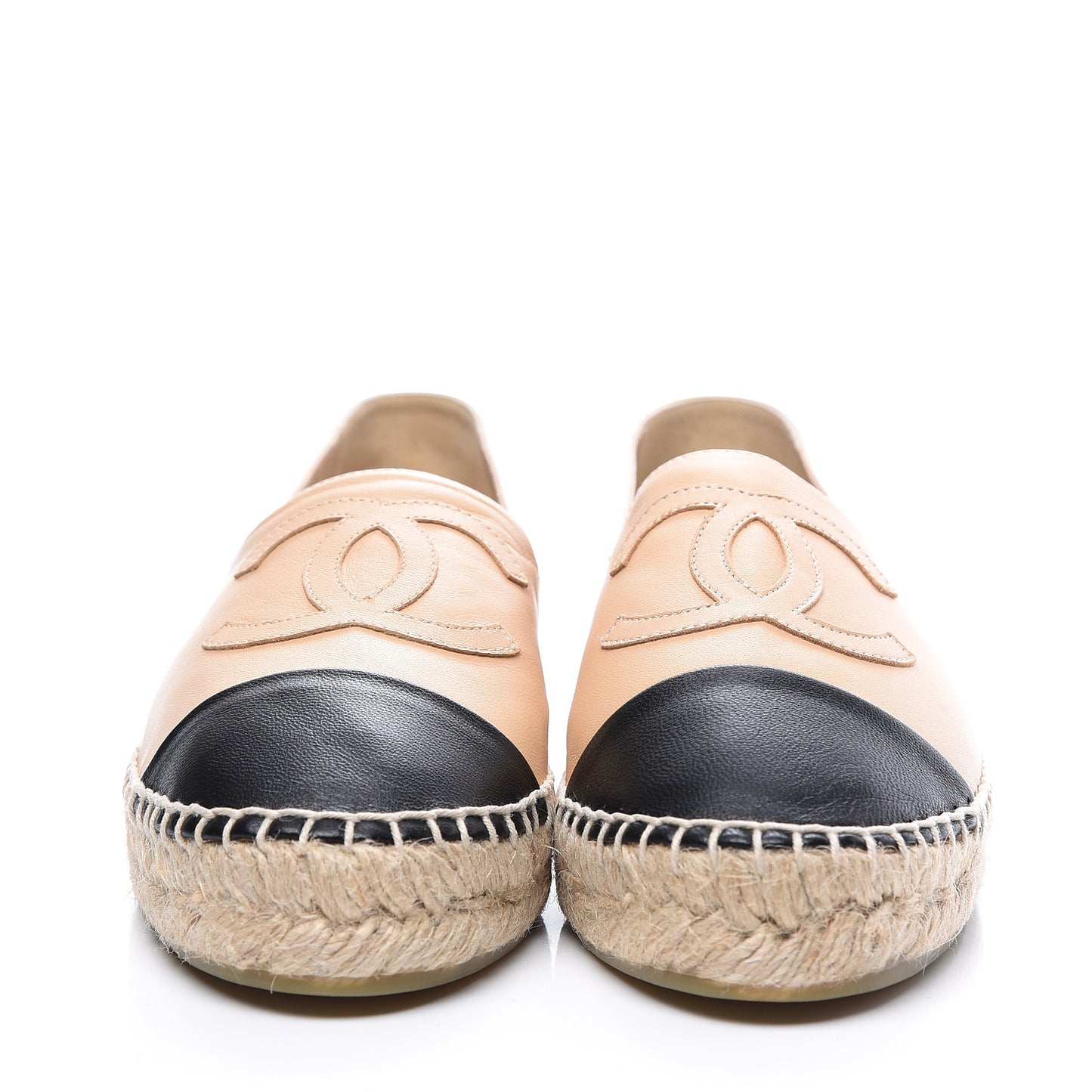 Lambskin CC Espadrilles 38 Beige Black