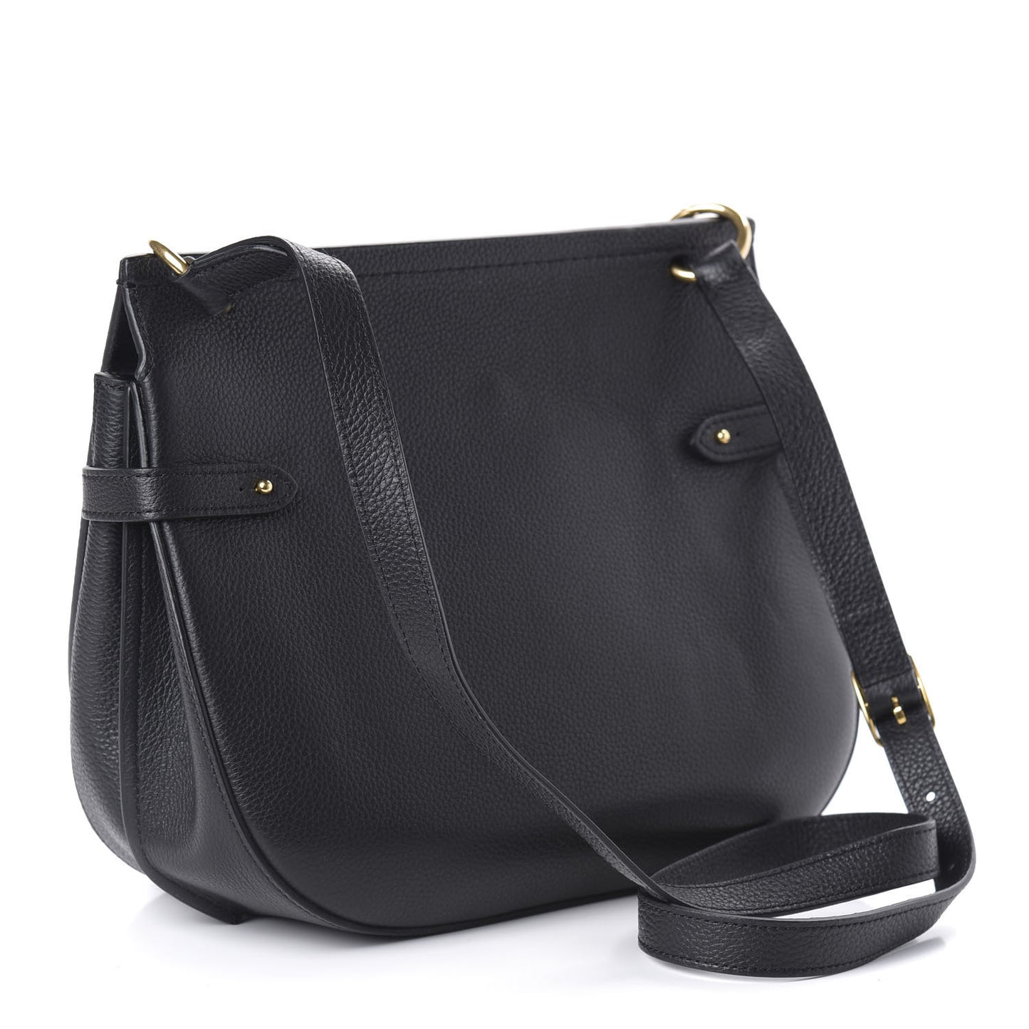 Small Classic Grain Calfskin Amberley Satchel Black