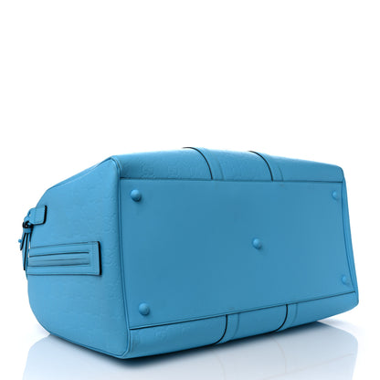 Gucci Rubber Effect GG Embossed Large Duffle Bag Bright Blue 3 of 9