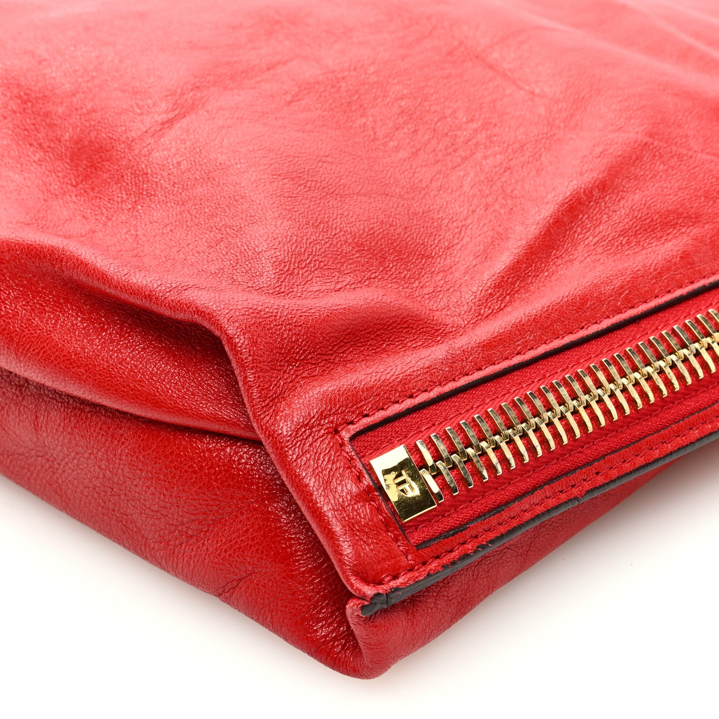 Ramskin Large Alix Padlock Zip Shoulder Bag Flame Red