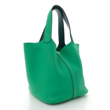 Hermes Taurillon Clemence Picotin Lock 22 MM Menthe Vert Bosphore 3 of 11