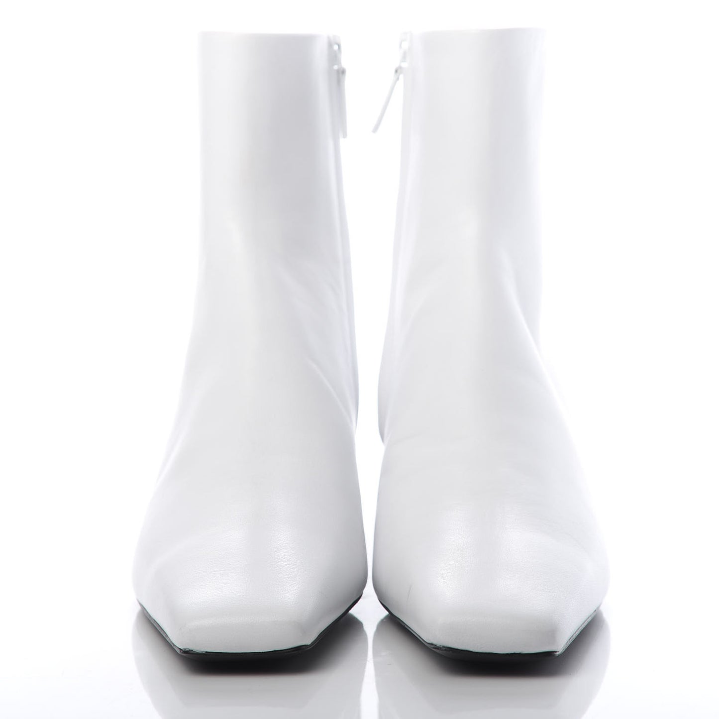 Shiny Sheepskin Typo Ankle Booties 39 White