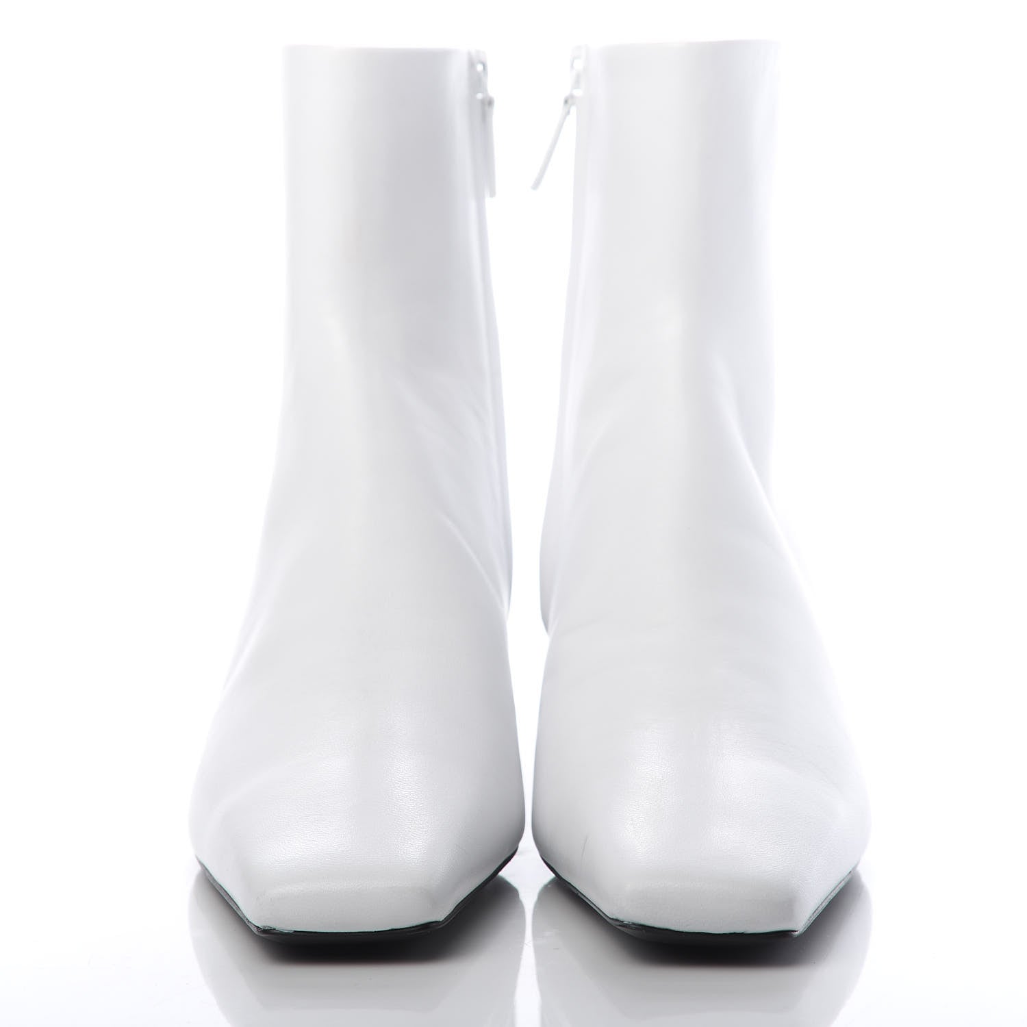 Balenciaga Shiny Sheepskin Typo Ankle Booties 39 White 2 of 11
